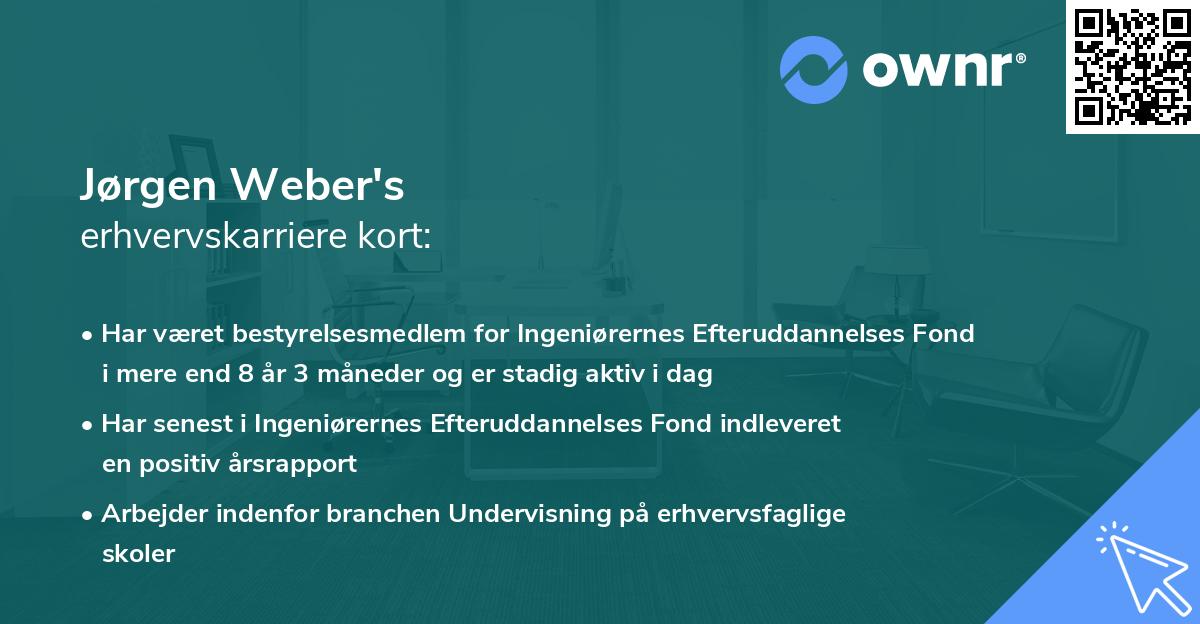 Jørgen Weber's erhvervskarriere kort