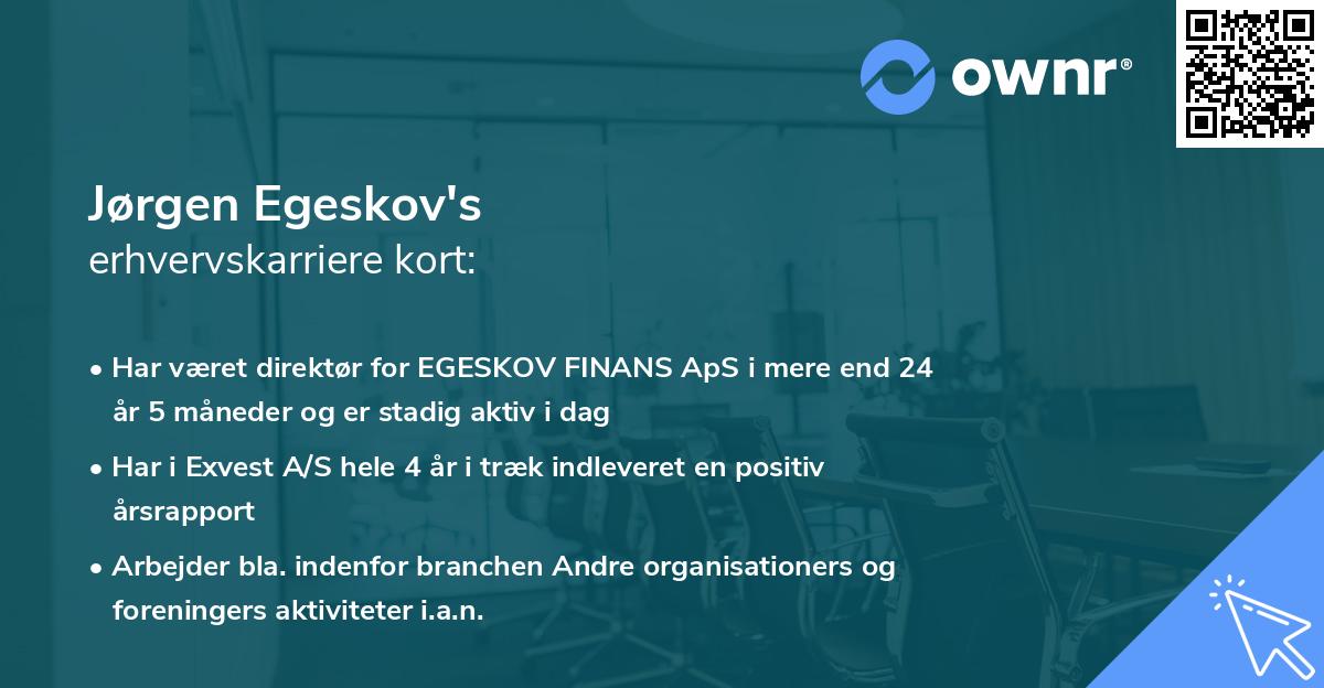 Jørgen Egeskov's erhvervskarriere kort