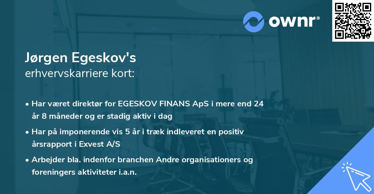 Jørgen Egeskov's erhvervskarriere kort