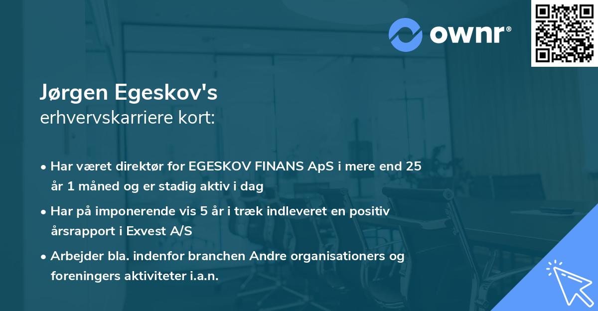 Jørgen Egeskov's erhvervskarriere kort