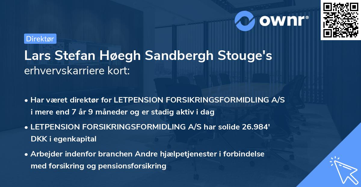 Lars Stefan Høegh Sandbergh Stouge's erhvervskarriere kort