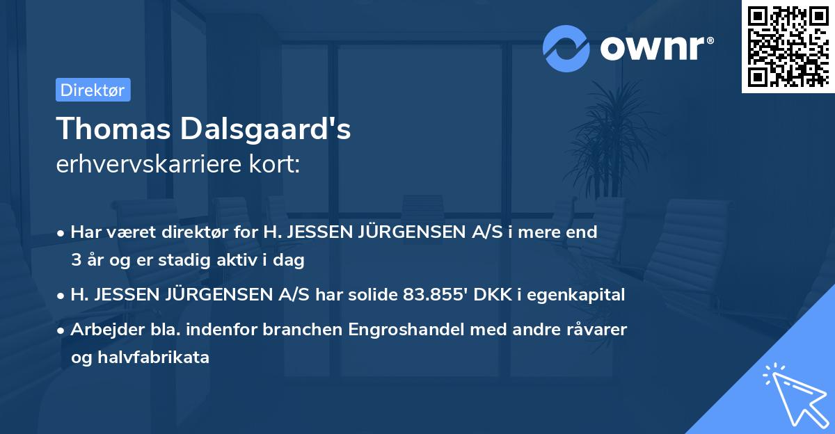Thomas Dalsgaard's erhvervskarriere kort