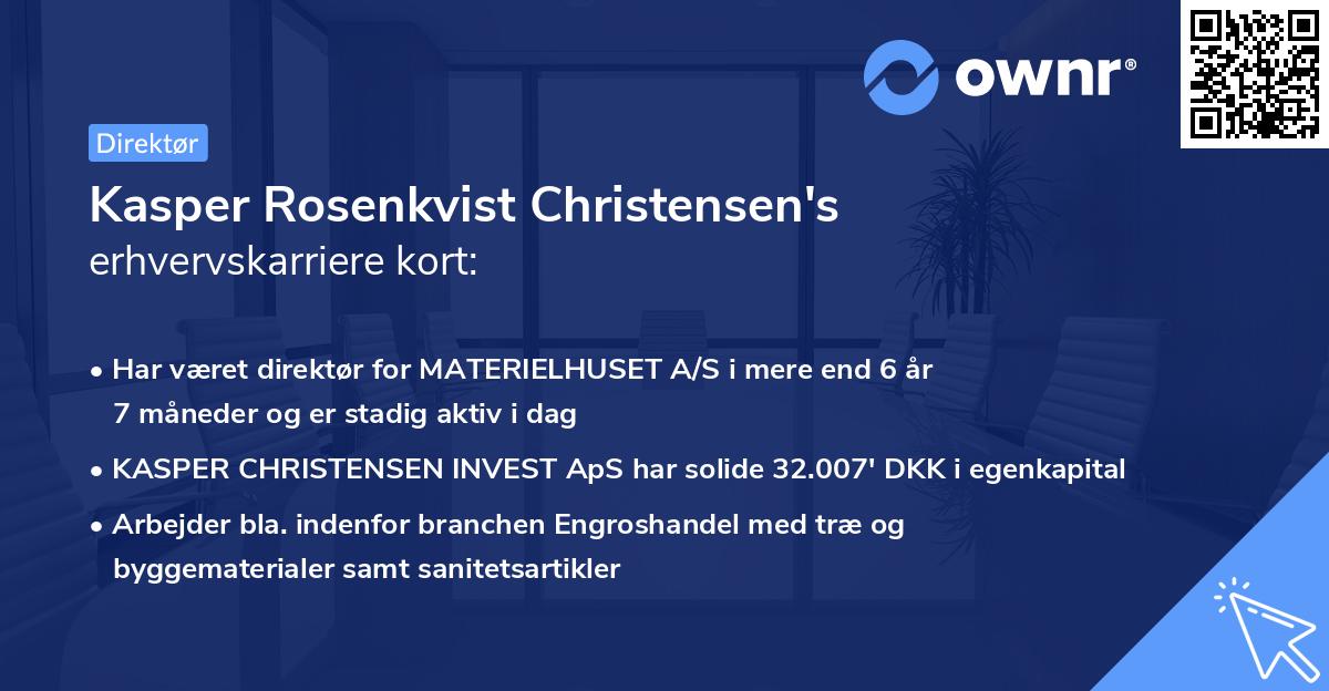 Kasper Rosenkvist Christensen's erhvervskarriere kort