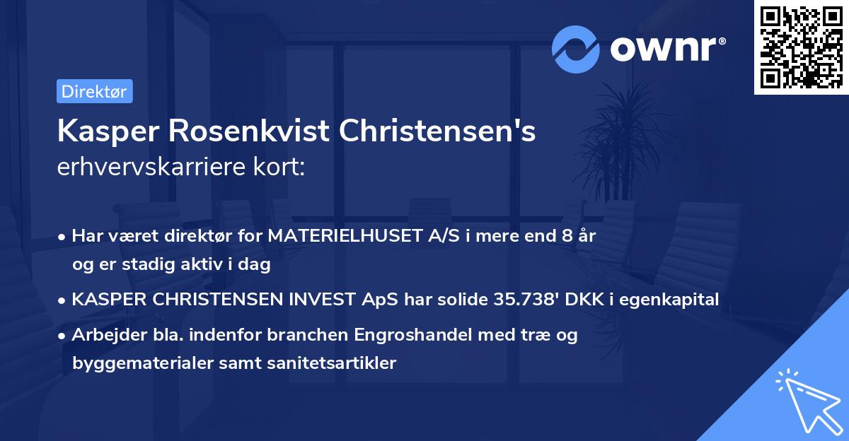 Kasper Rosenkvist Christensen's erhvervskarriere kort