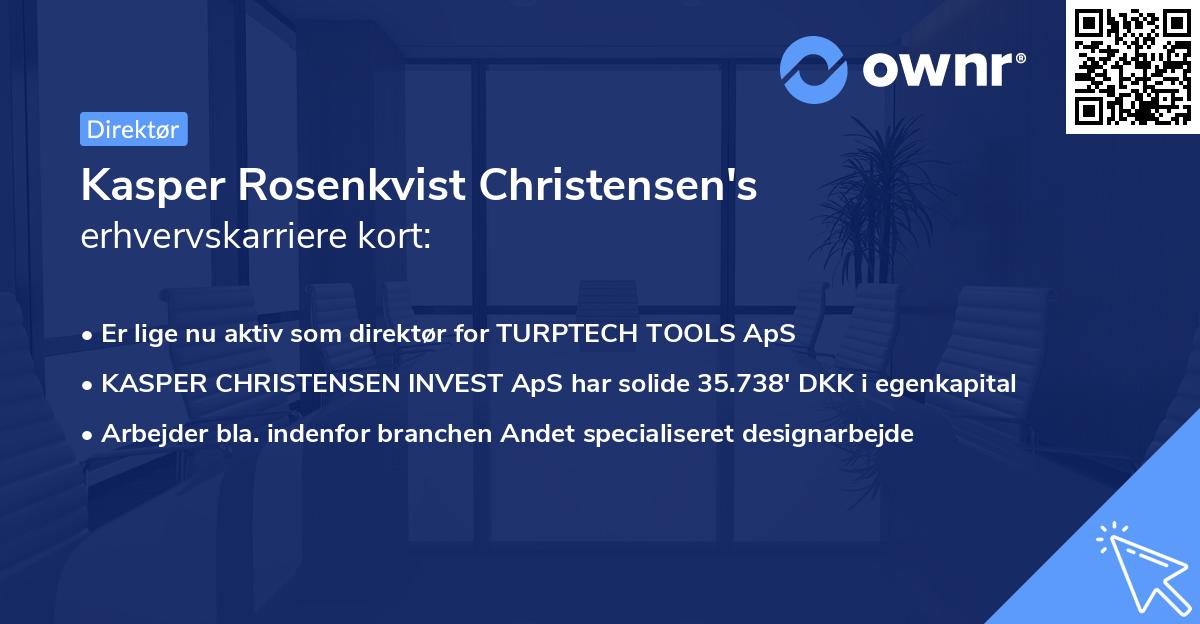 Kasper Rosenkvist Christensen's erhvervskarriere kort