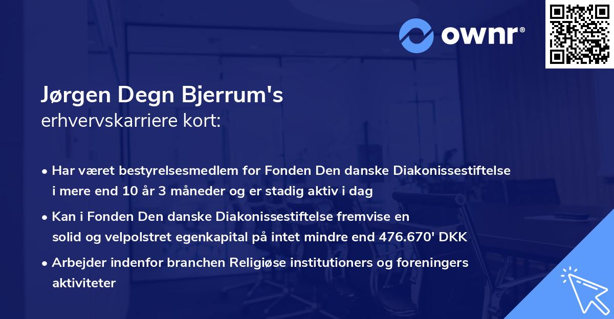 Jørgen Degn Bjerrum's erhvervskarriere kort