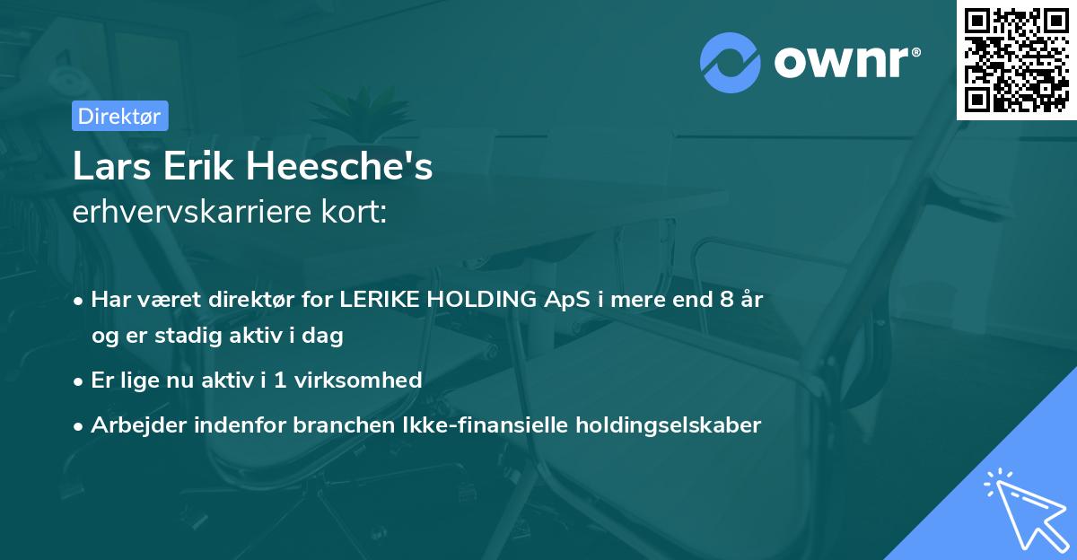 Lars Erik Heesche's erhvervskarriere kort