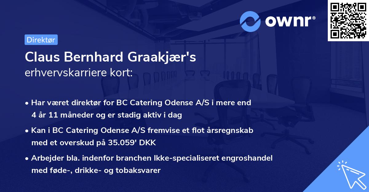 Claus Bernhard Graakjær's erhvervskarriere kort