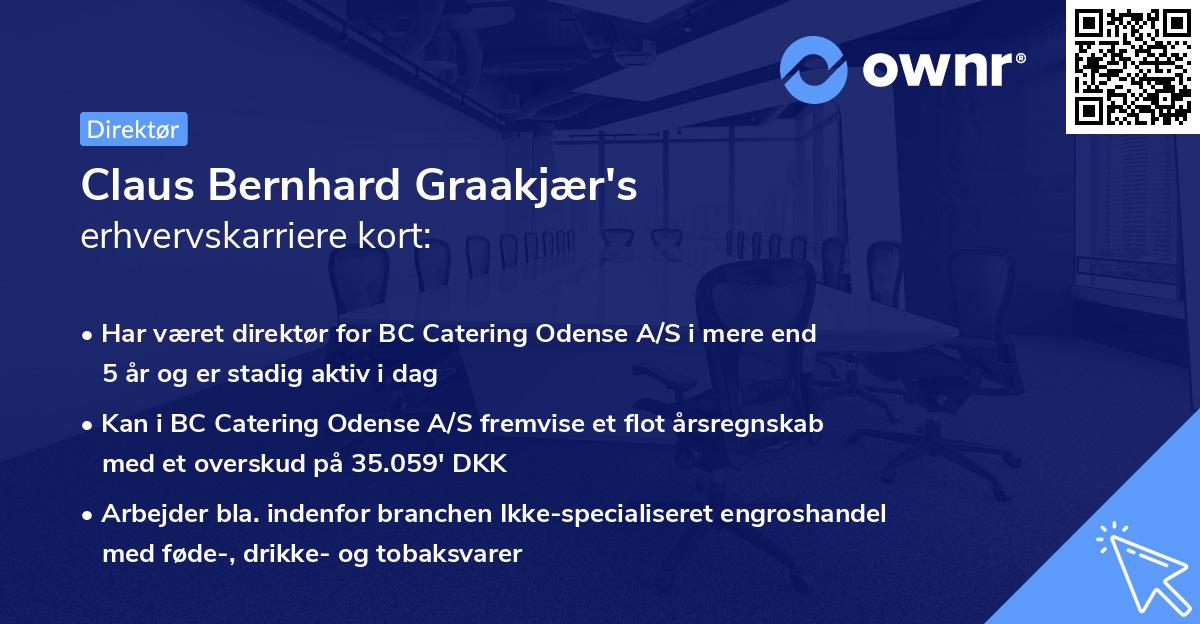 Claus Bernhard Graakjær's erhvervskarriere kort