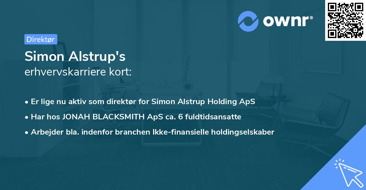 Simon Alstrup's erhvervskarriere kort