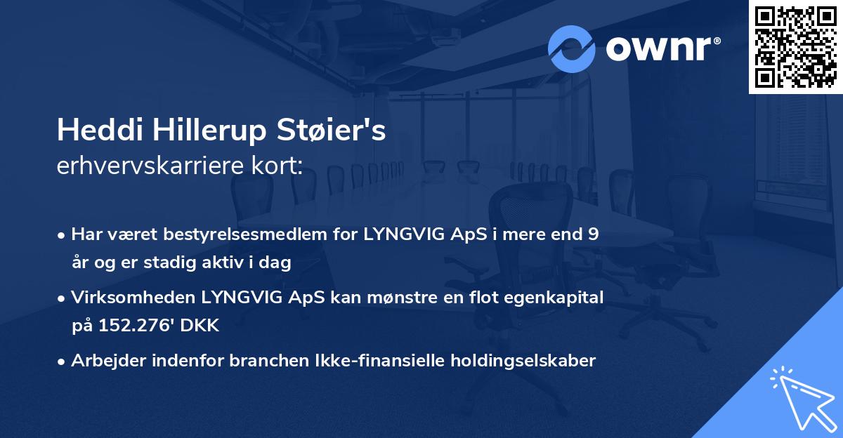 Heddi Hillerup Støier's erhvervskarriere kort