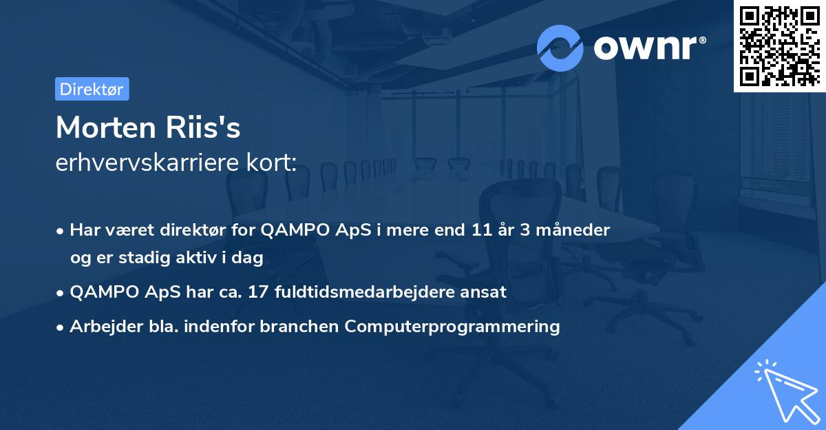 Morten Riis's erhvervskarriere kort