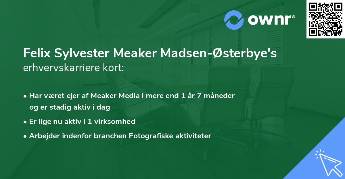 Felix Sylvester Meaker Madsen-Østerbye's erhvervskarriere kort