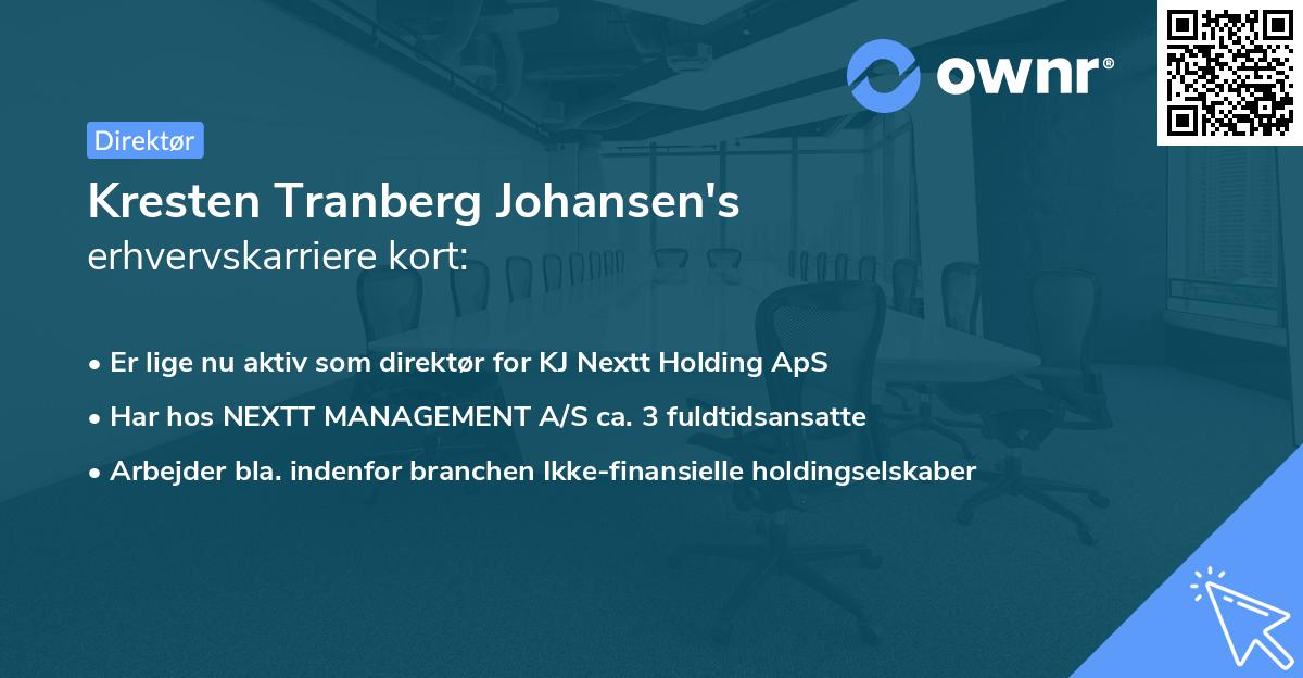 Kresten Tranberg Johansen's erhvervskarriere kort