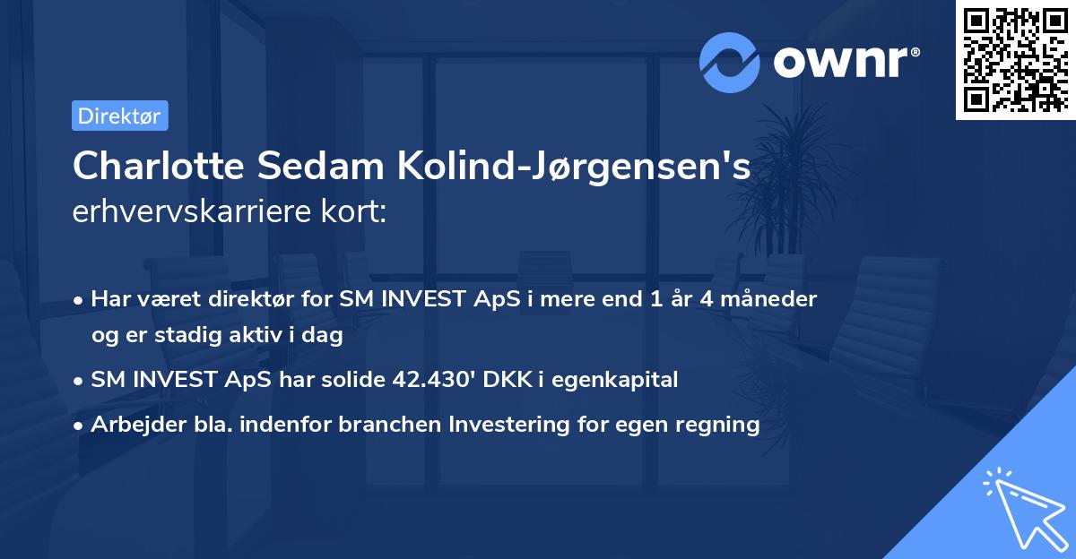 Charlotte Sedam Kolind-Jørgensen's erhvervskarriere kort