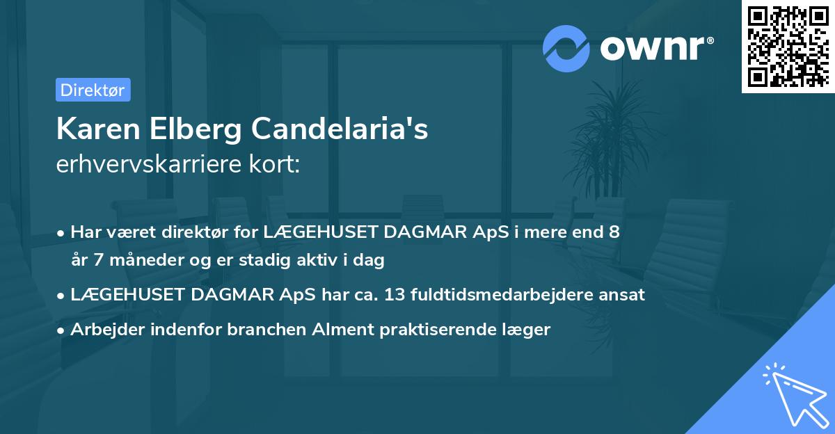 Karen Elberg Candelaria's erhvervskarriere kort