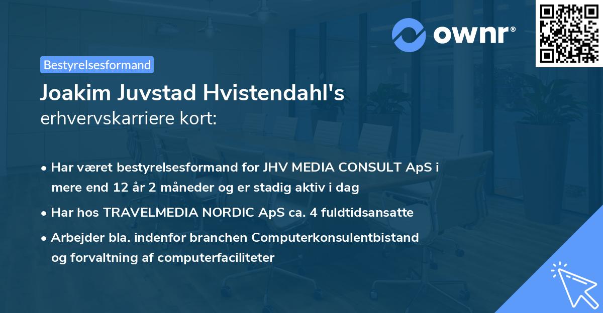 Joakim Juvstad Hvistendahl's erhvervskarriere kort