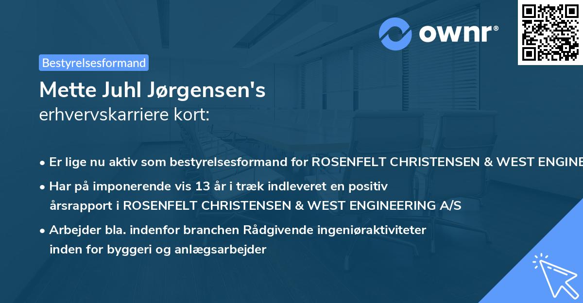 Mette Juhl Jørgensen's erhvervskarriere kort