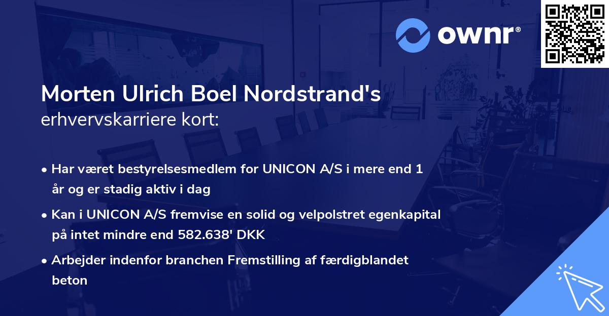 Morten Ulrich Boel Nordstrand's erhvervskarriere kort