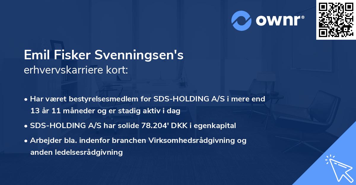 Emil Fisker Svenningsen's erhvervskarriere kort