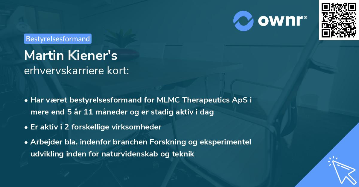 Martin Kiener's erhvervskarriere kort