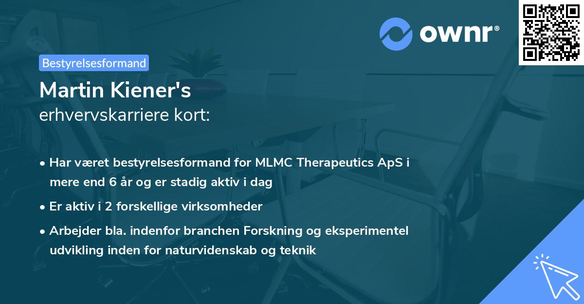 Martin Kiener's erhvervskarriere kort