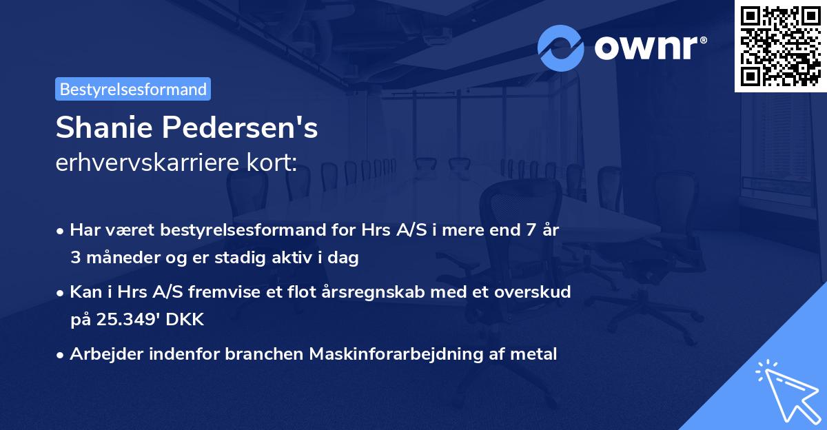 Shanie Pedersen's erhvervskarriere kort