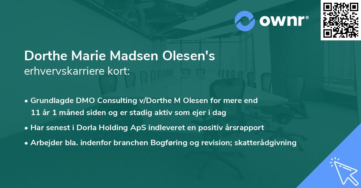 Dorthe Marie Madsen Olesen's erhvervskarriere kort
