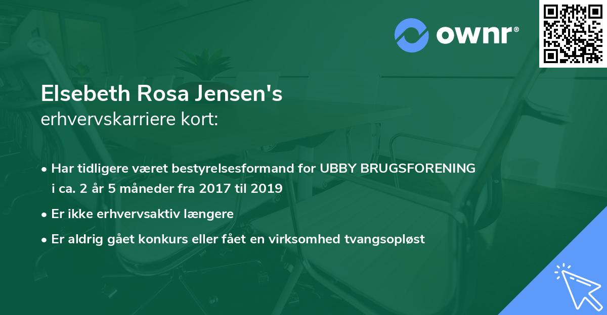 Elsebeth Rosa Jensen's erhvervskarriere kort
