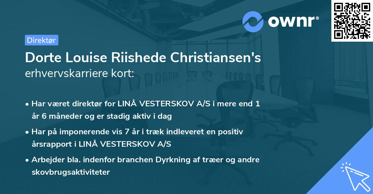 Dorte Louise Riishede Christiansen's erhvervskarriere kort