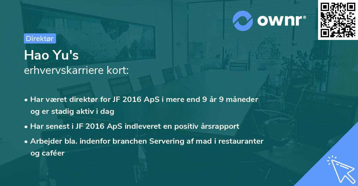 Hao Yu's erhvervskarriere kort