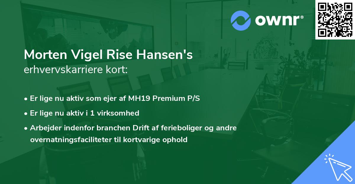 Morten Vigel Rise Hansen's erhvervskarriere kort