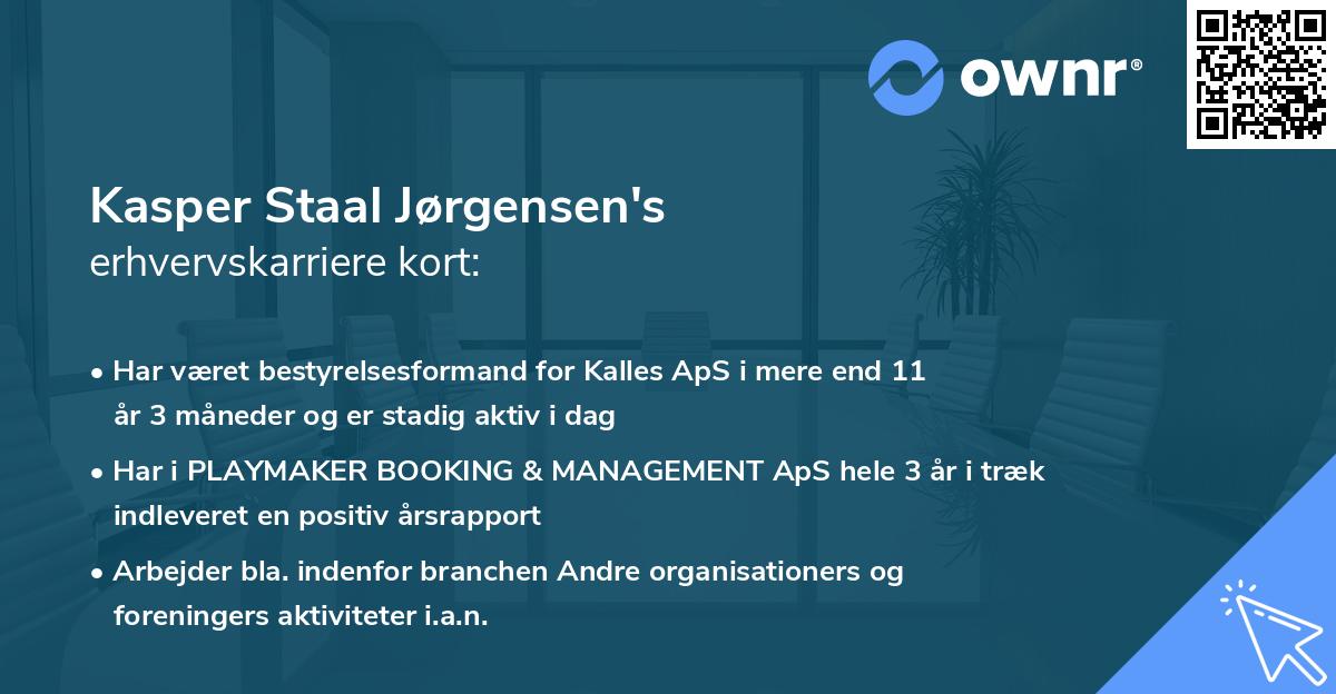 Kasper Staal Jørgensen's erhvervskarriere kort