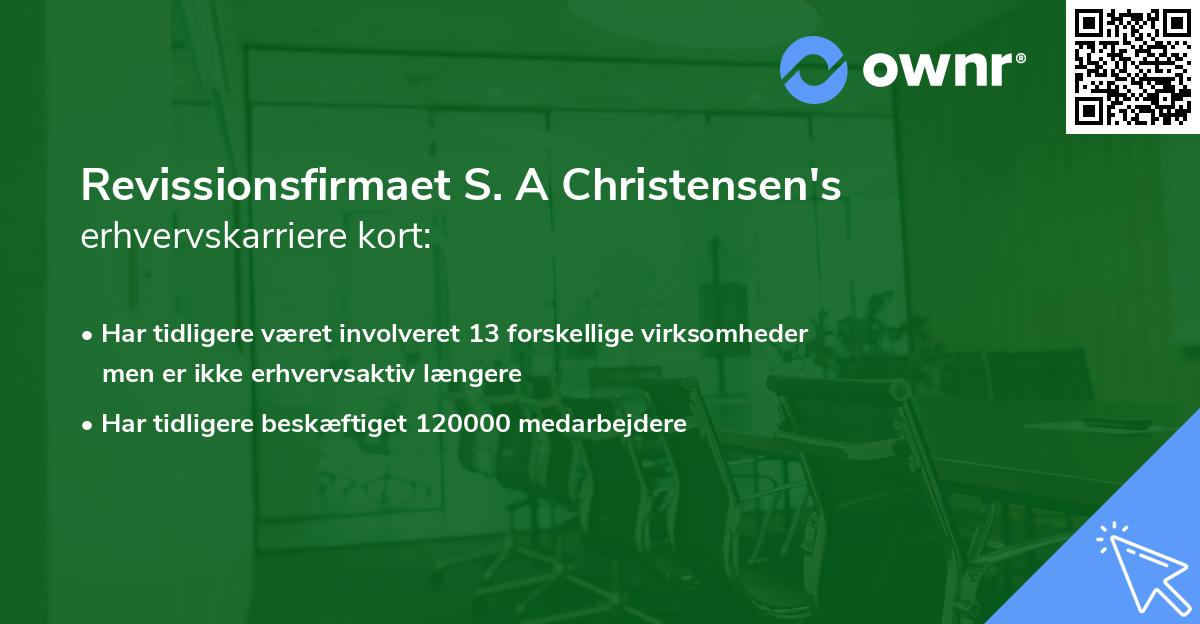 Revissionsfirmaet S. A Christensen's erhvervskarriere kort