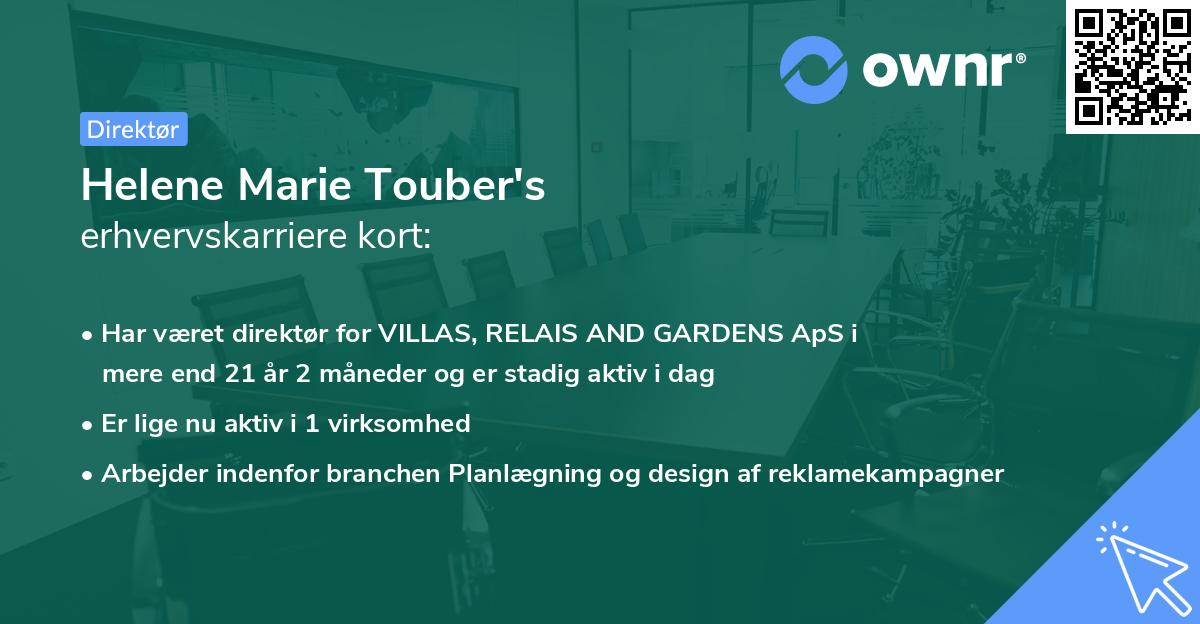 Helene Marie Touber's erhvervskarriere kort