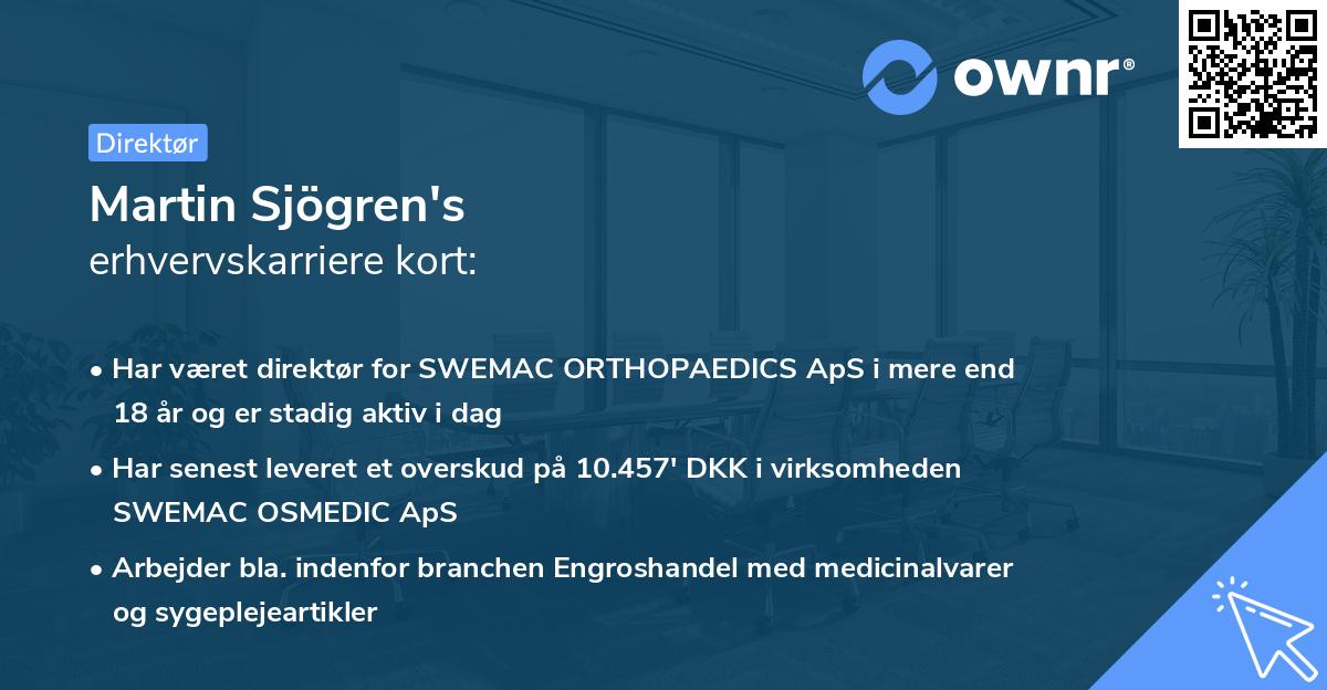 Martin Sjögren's erhvervskarriere kort