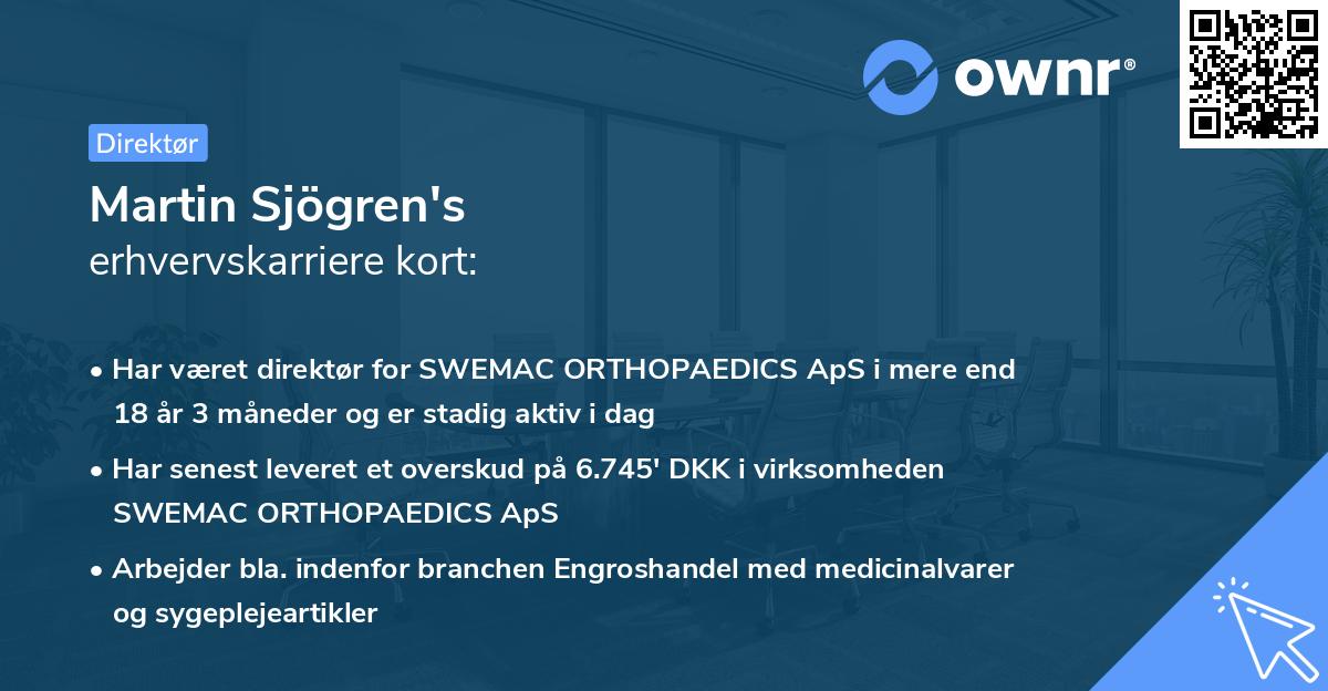 Martin Sjögren's erhvervskarriere kort