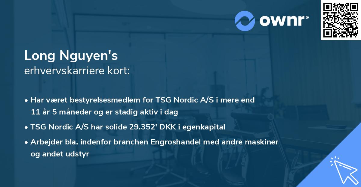 Long Nguyen's erhvervskarriere kort