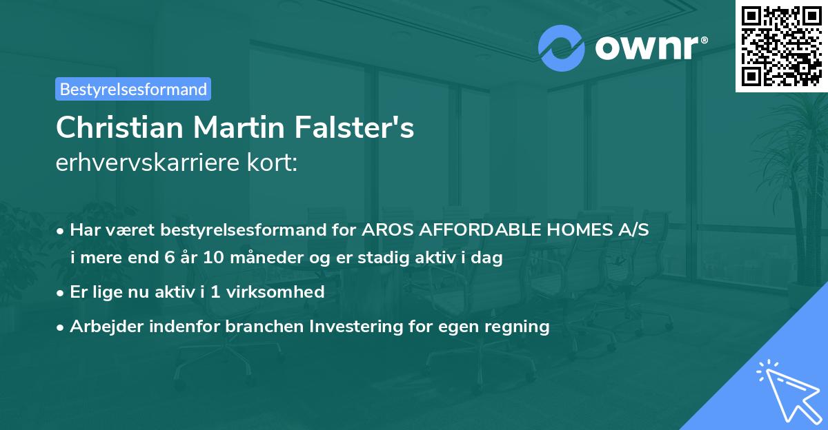 Christian Martin Falster's erhvervskarriere kort