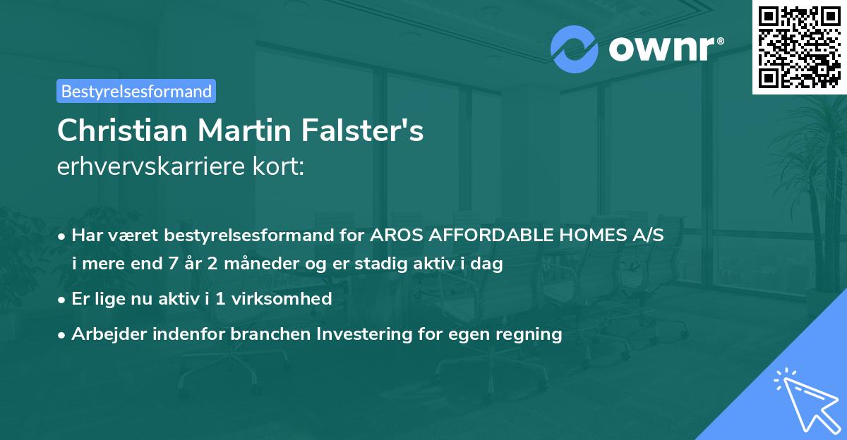 Christian Martin Falster's erhvervskarriere kort