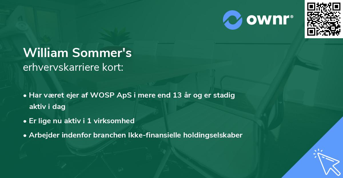 William Sommer's erhvervskarriere kort