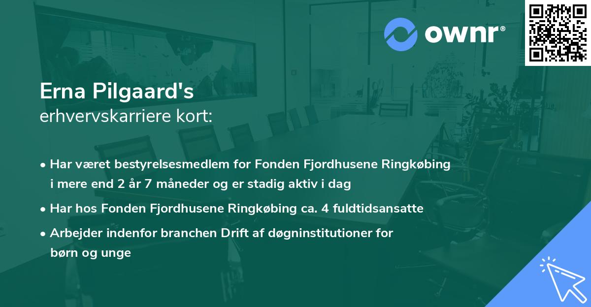 Erna Pilgaard's erhvervskarriere kort