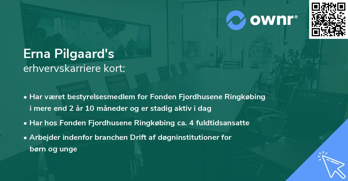 Erna Pilgaard's erhvervskarriere kort