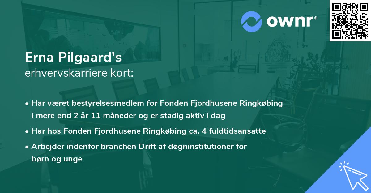 Erna Pilgaard's erhvervskarriere kort