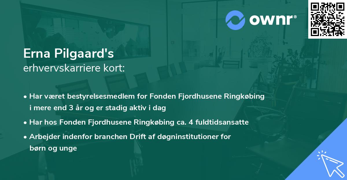 Erna Pilgaard's erhvervskarriere kort