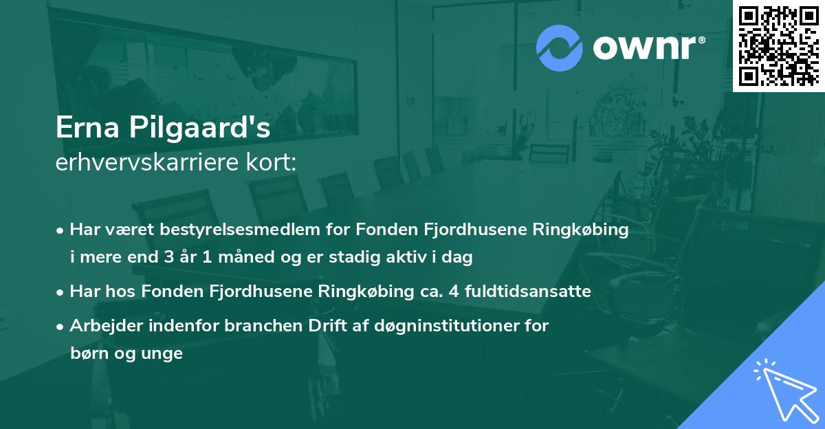 Erna Pilgaard's erhvervskarriere kort