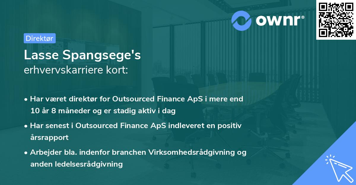 Lasse Spangsege's erhvervskarriere kort