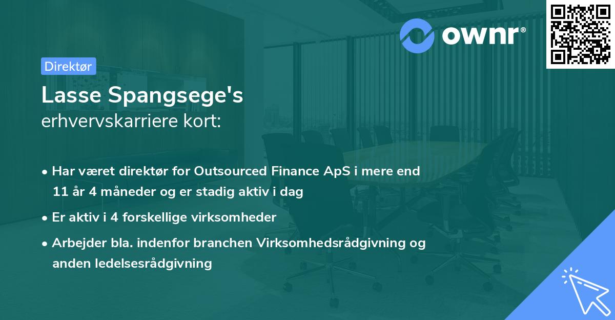 Lasse Spangsege's erhvervskarriere kort
