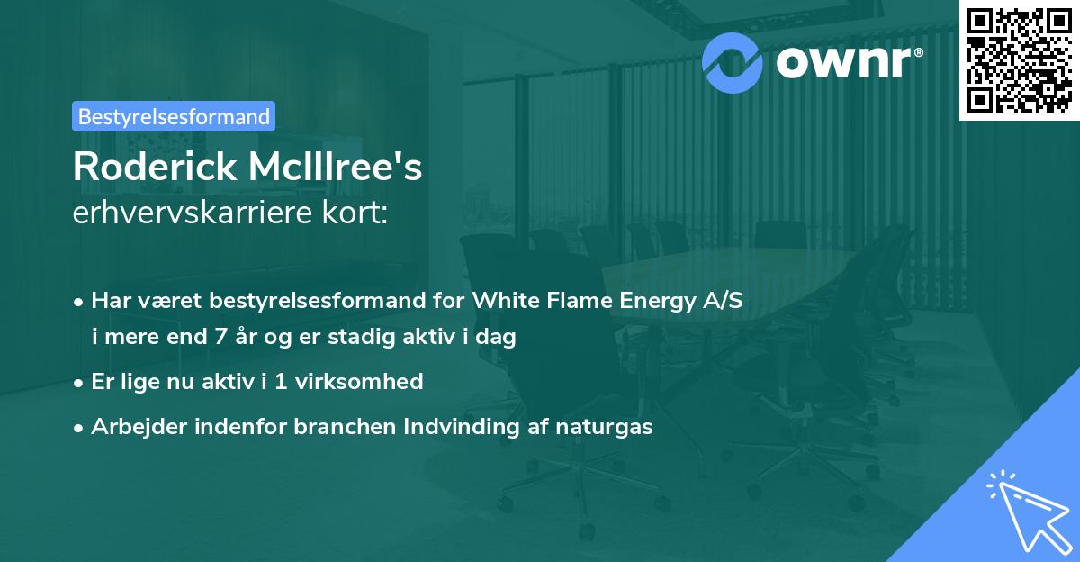 Roderick McIllree's erhvervskarriere kort