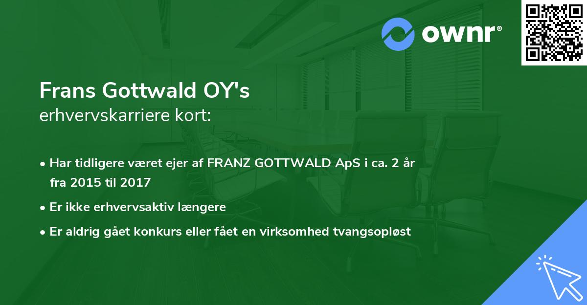 Frans Gottwald OY's erhvervskarriere kort